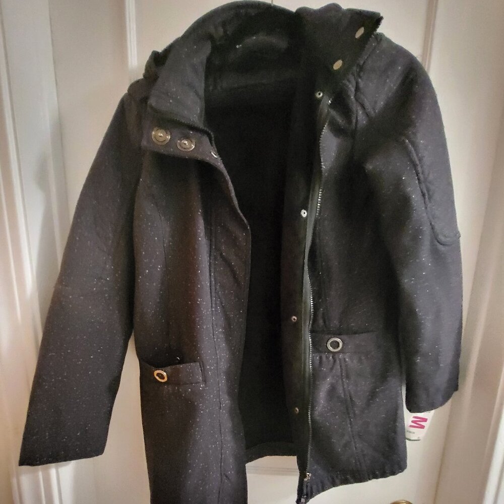 NWT Lily Morgan Black Hooded Jacket - Size Medium